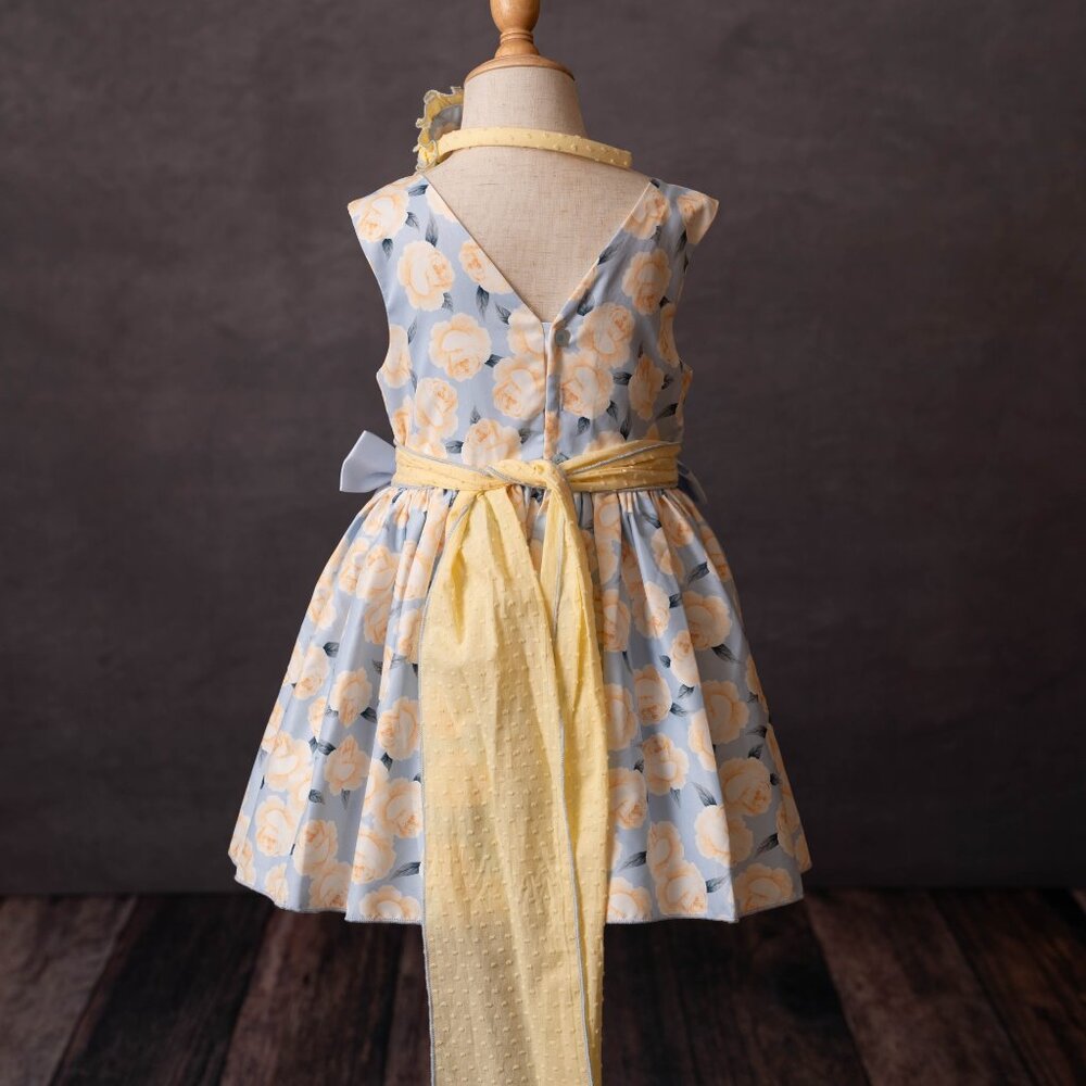 Pettigirl blue and yellow rose spring dress, size 5 - Picture 2 of 3